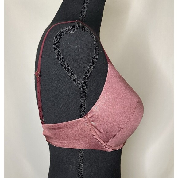 Savage X Fenty Push Up Sparkly Copper Bronze Plum Underwire Lined Bra 34DD *NEW* - Picture 4 of 11